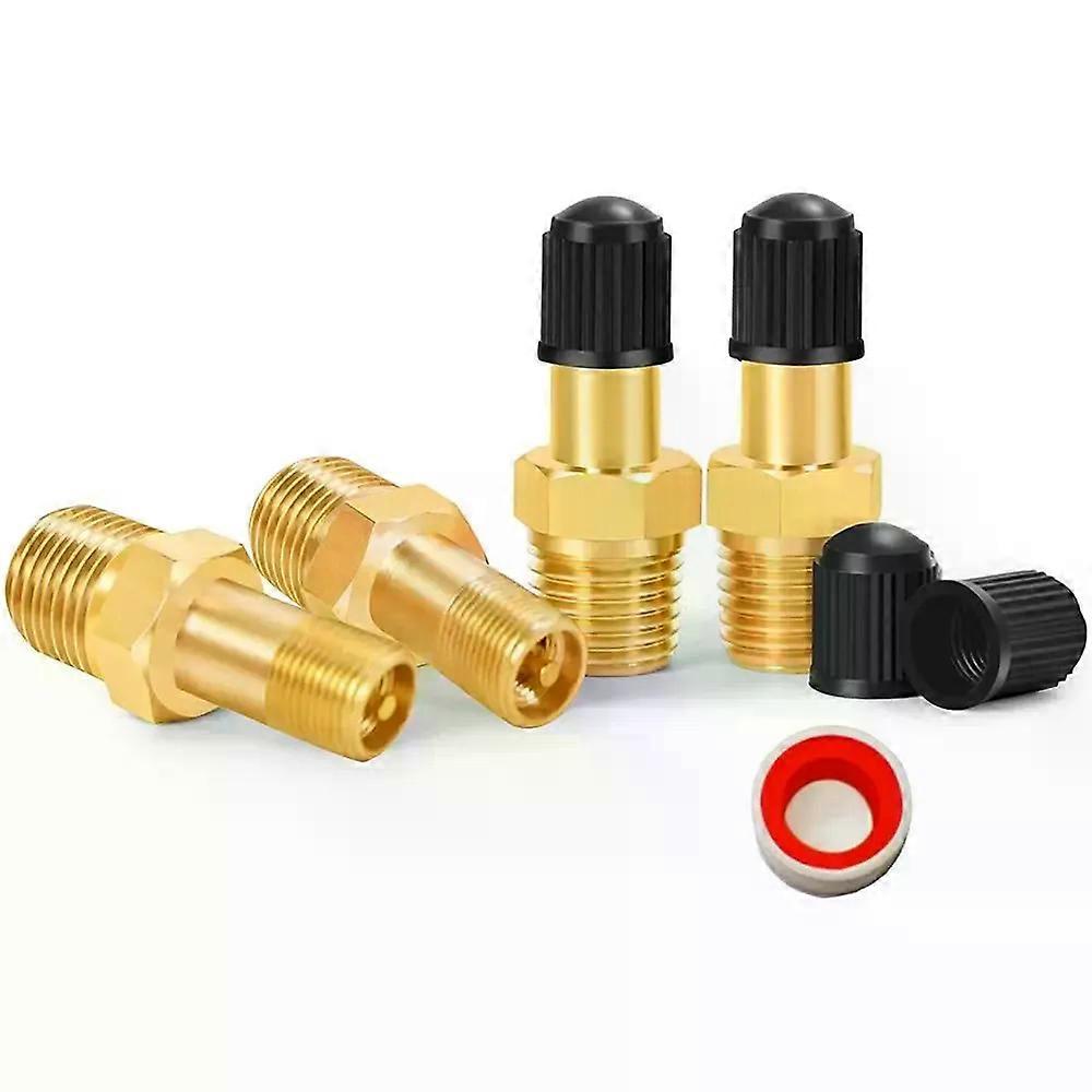 Automobile Tire Valve 1/4 NPT 1/8 NPT M10 Air Compressor Tanks Fill Valve Core Anti-Corrosion Schrader Valve Tire Copper Valve