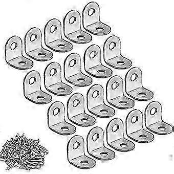 20 Pieces StainlStee L Bracket (0.78 X 0.78 Inch20 X 20 Mm) Corner Braces Joint Right Angle Bracket Fastener L Shaped Corner Fastener Joints Suppo