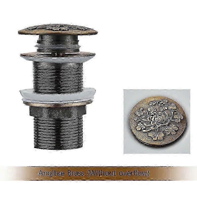 Pop Up Drain Button Sink Plug Drainer Siphon Waste Stopper Wash Basin Faucet Accessory Matte Black