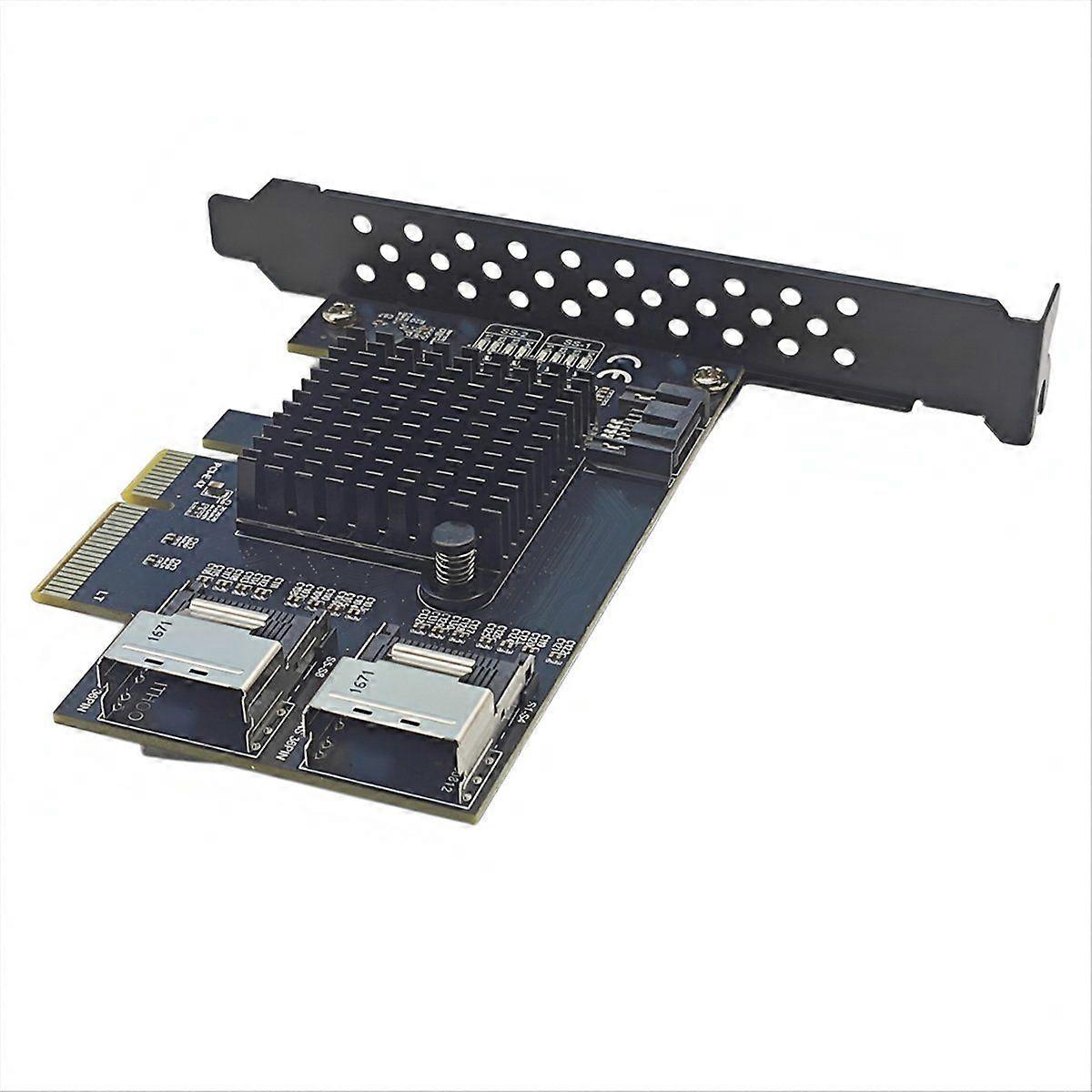PCI-E 1x 3.0 (1x,4x,8x, and 16x Slots) to 2-Port MINISAS SFF-8087+ to 9-Port 3.0 Hard Drive 6G Expa
