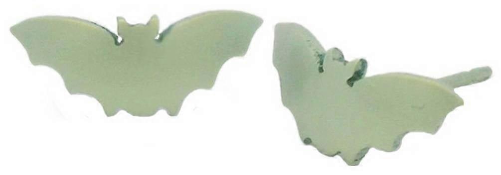 Ti2 Titanium Bat Stud Earrings - Light Green