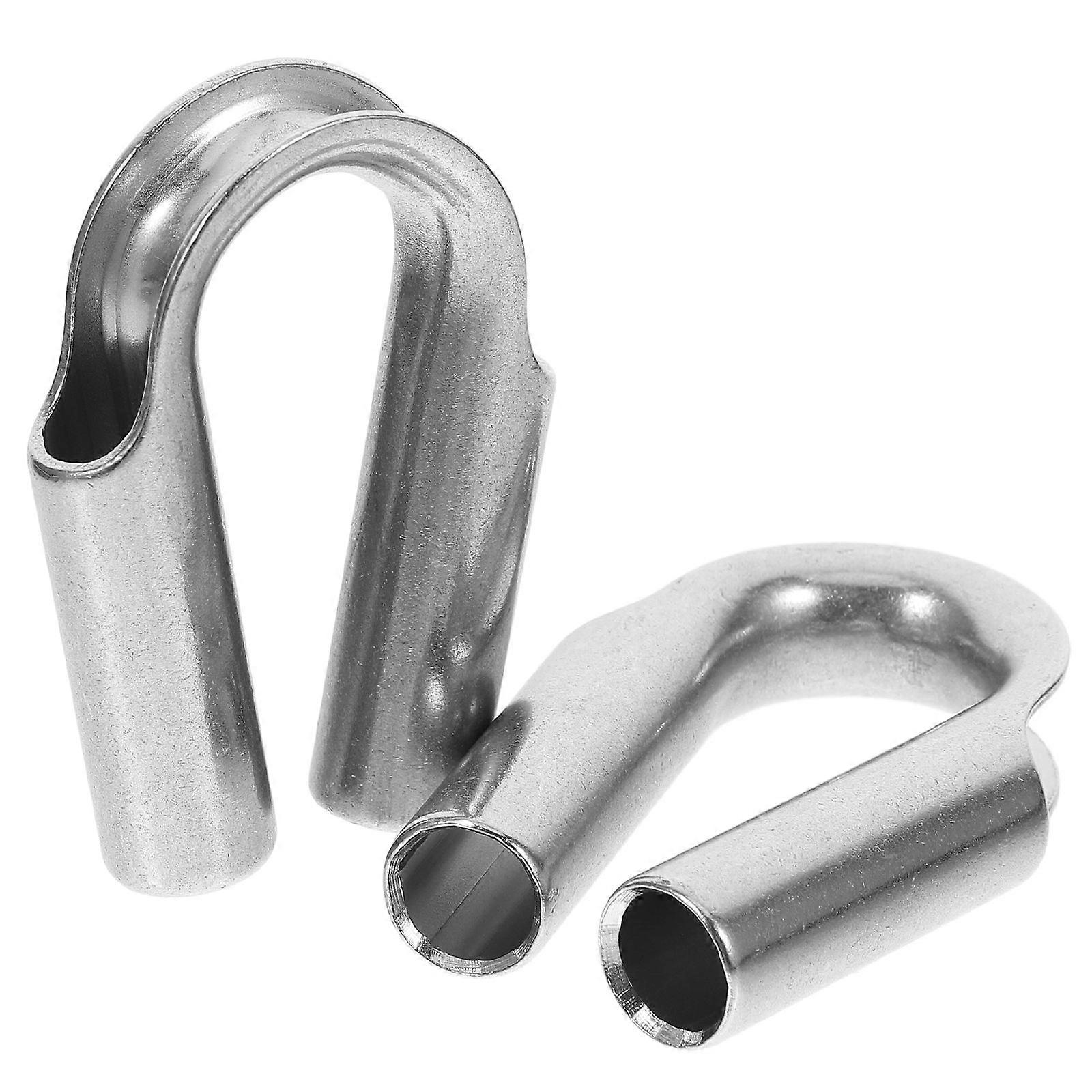 Stainless Steel Thimble for Rope 2Pcs Silver Cable Wire Rope Collars Durable