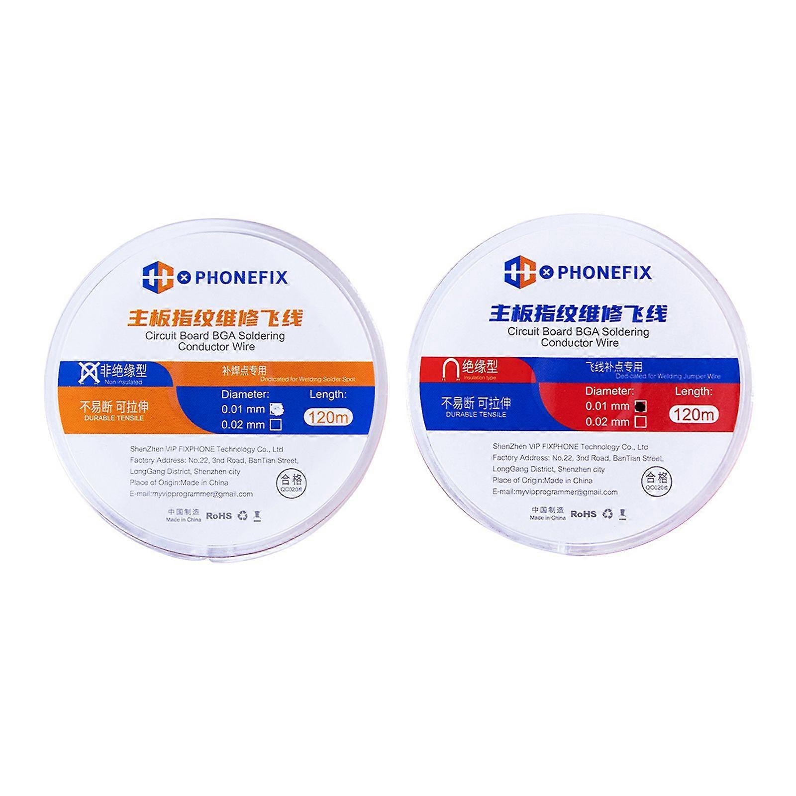 0,01 mm 0,02 mm izolovaný pájecí propojovací vodič, drát, oprava pájky BGA 120myq