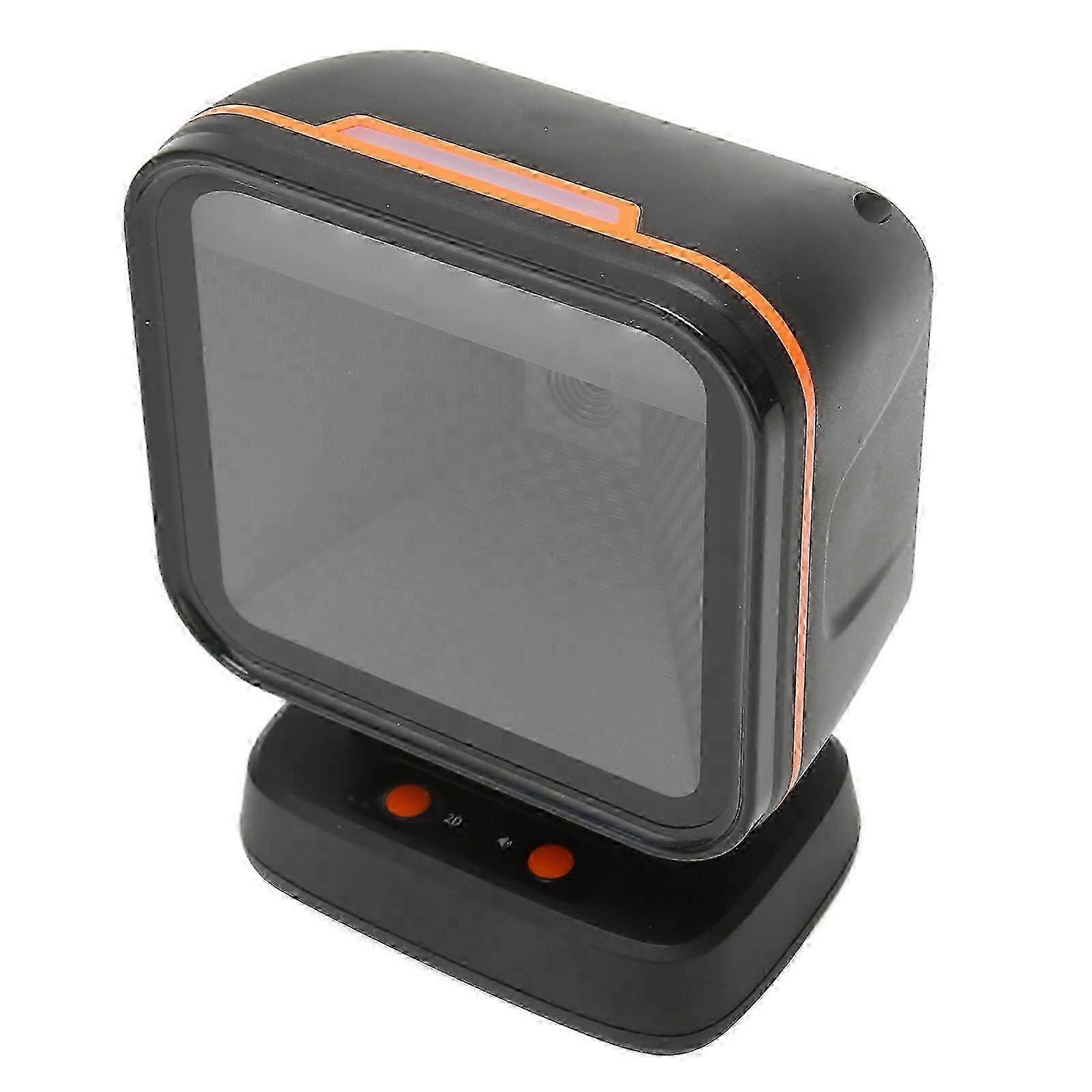 2D 1D QR Desktop Barcode Scanner Wired USB Large Scanning Window Adjustable Angle Barcode Scanner for PC Store Warehouse