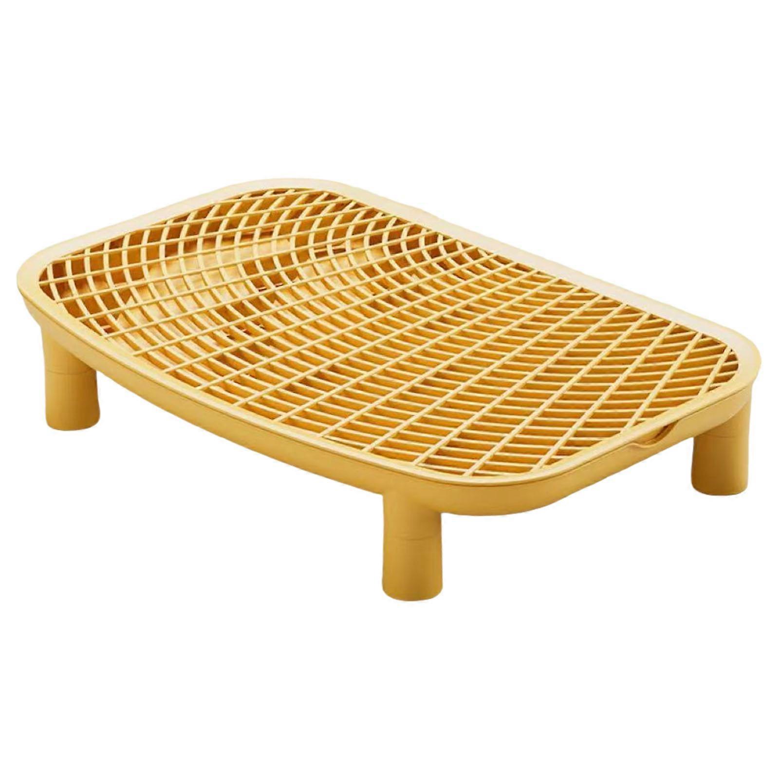Permanent PVC Puss Trash Capturing Mat Against Scatter Control Platform For Puss Cartons Not Slip Base Dog Accessories  Yellow