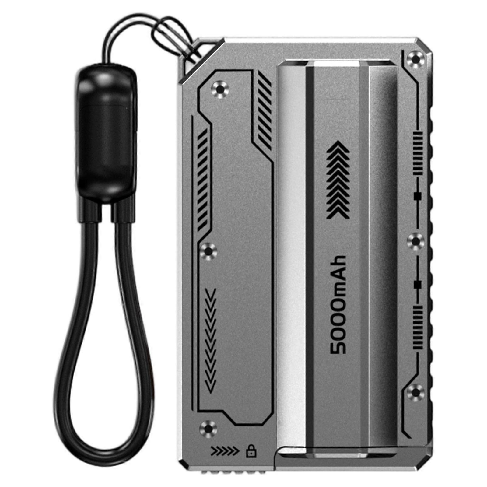 Portable 21700 Battery Storage Case Empty Shell Spring Loaded Ejector Plug Impact Resistant For Mobile Charging  silver