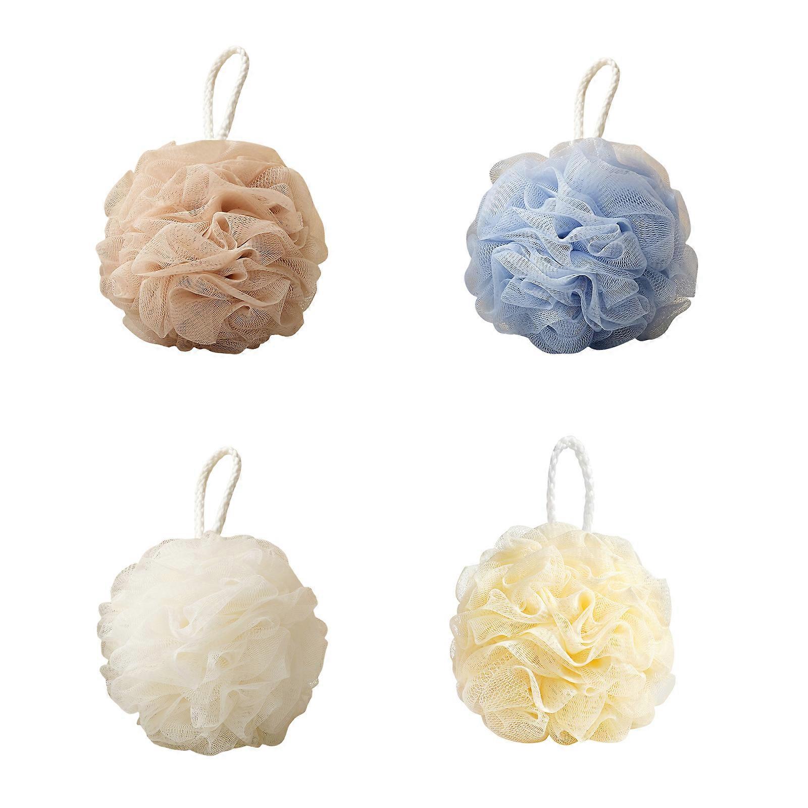 Textured Bath Scrubber Shower Ball Quick Drying PE Mesh With Slip proof Grip Shower Ball  One of 4 colors