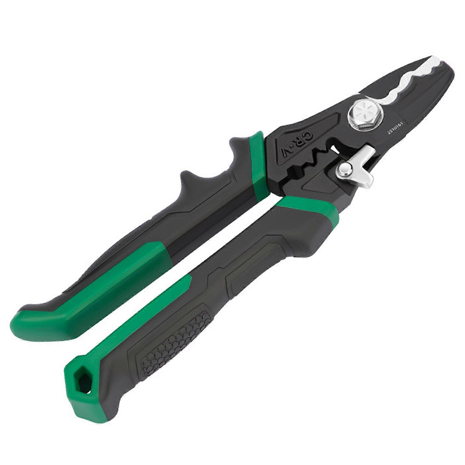 Comprehensive 8Inch Electrical Wire Tool With Crimping Stripping Cutting Functions In Compact Steel Design Multicolor