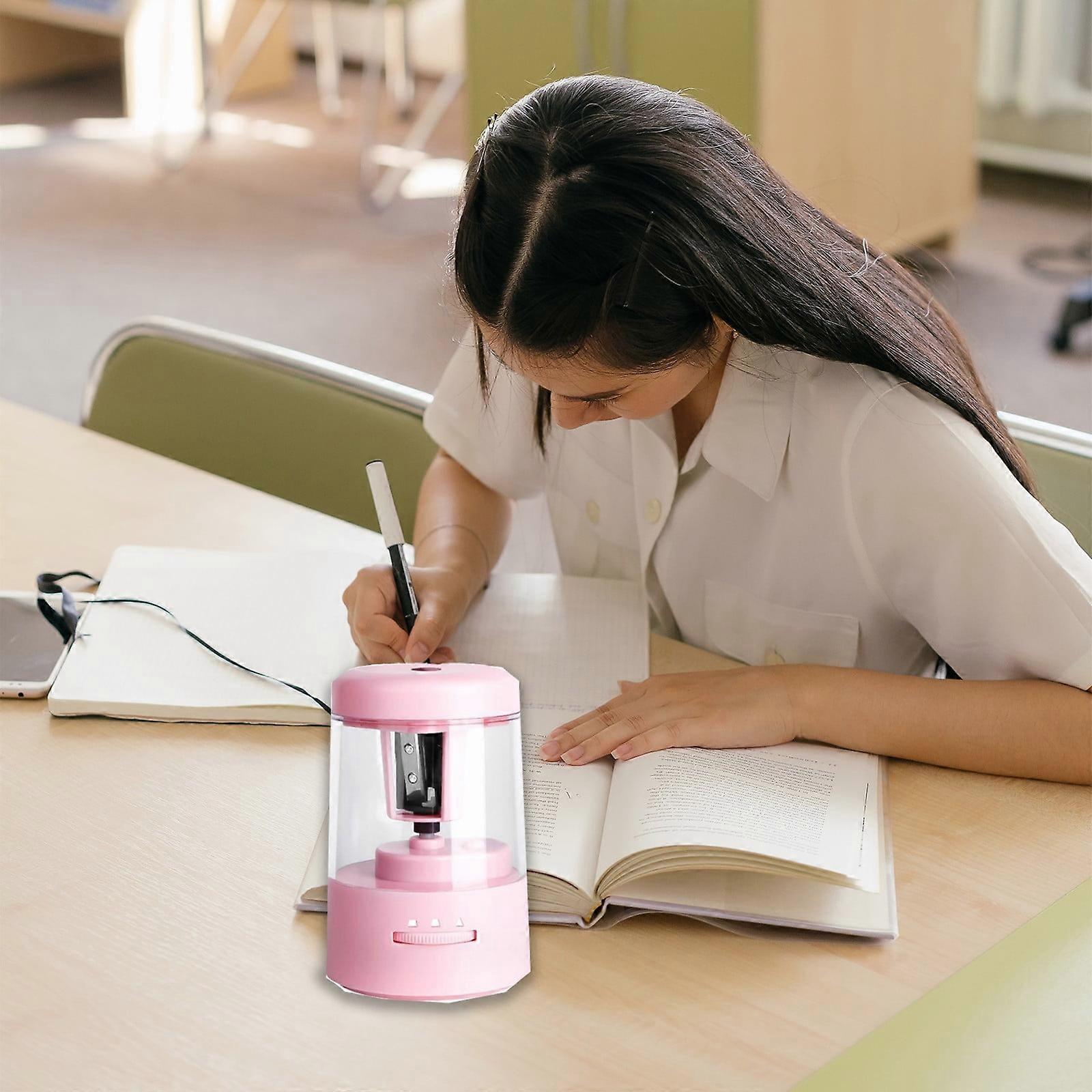 Luckky Electric Pencil Sharpener, Auto Stop, Super compatible with Sharp & Fast, Plug-in for Colored Pencils/Office/Home - Pink