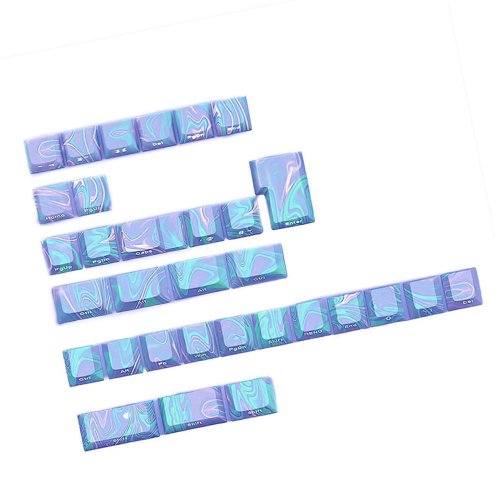 Side Print Keycaps, 136Keys Side Engraved Backlighting Keycap Set Ergonomic for Mechanical Keyboards Multicolor