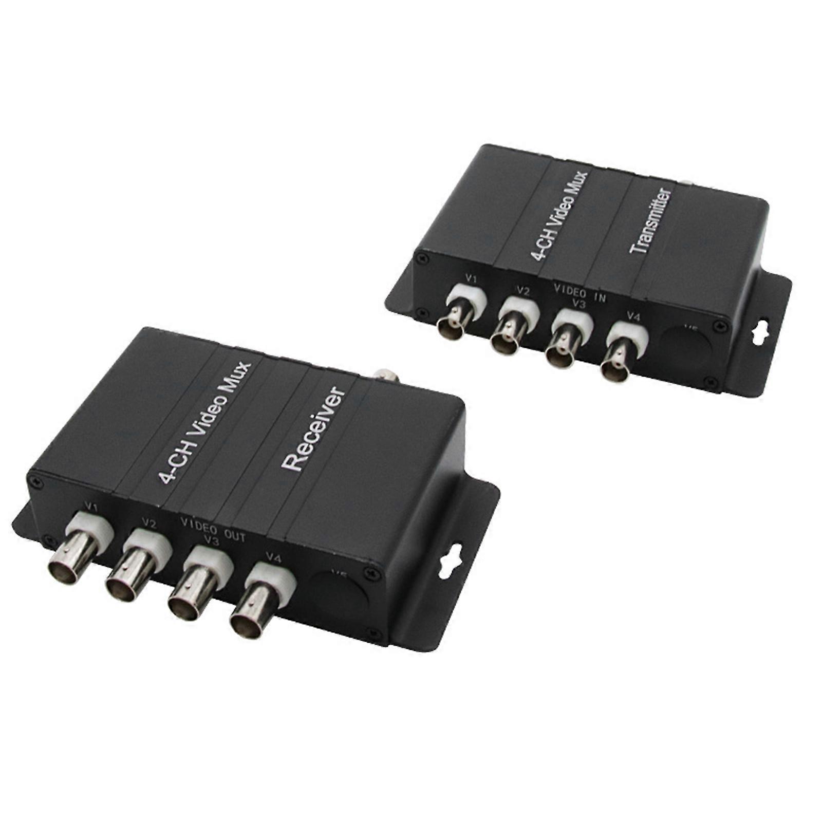 4 Channel Video Multiplexer for Surveillances Systems with 4Way Output and Signal Distribution Device for Security Multicolor