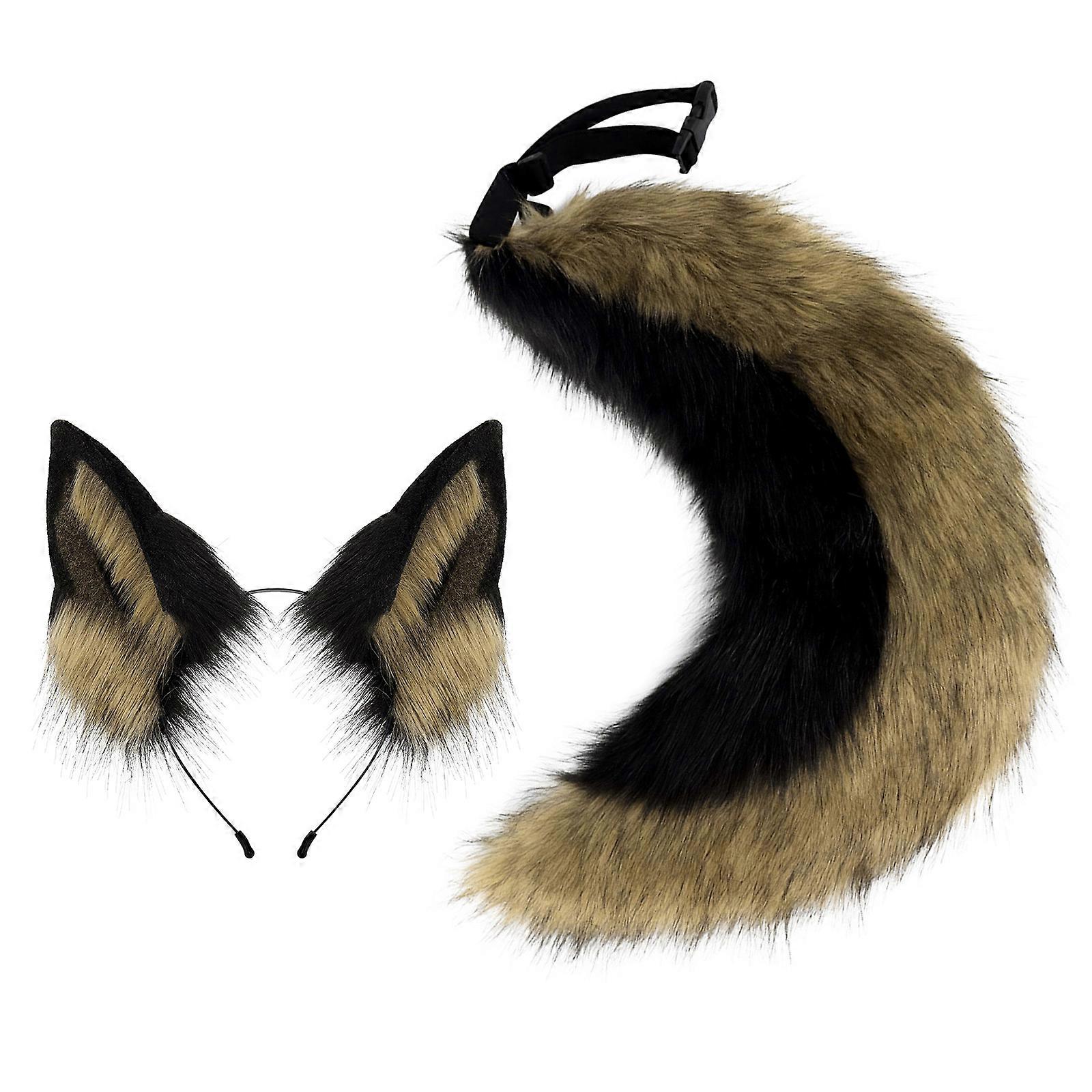 Halloween Animal Dress up Costume Accessories, Animal Ears Headband, Animal Tail for Girl Cosplay Halloween Cosplay Multicolor