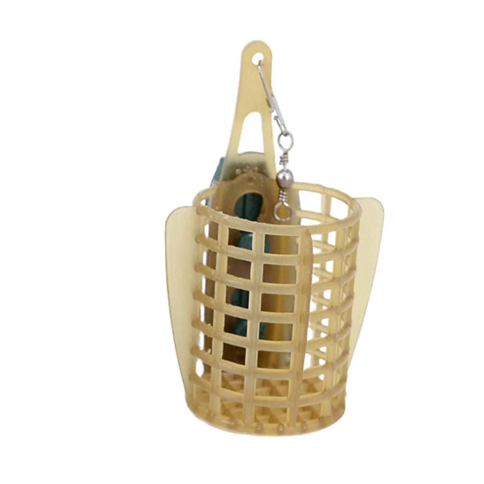 Swivels Equipped Green Baits Feeders Cage For Carps Angling Stable Plastic Quickly Setups Stable In Current Multicolor