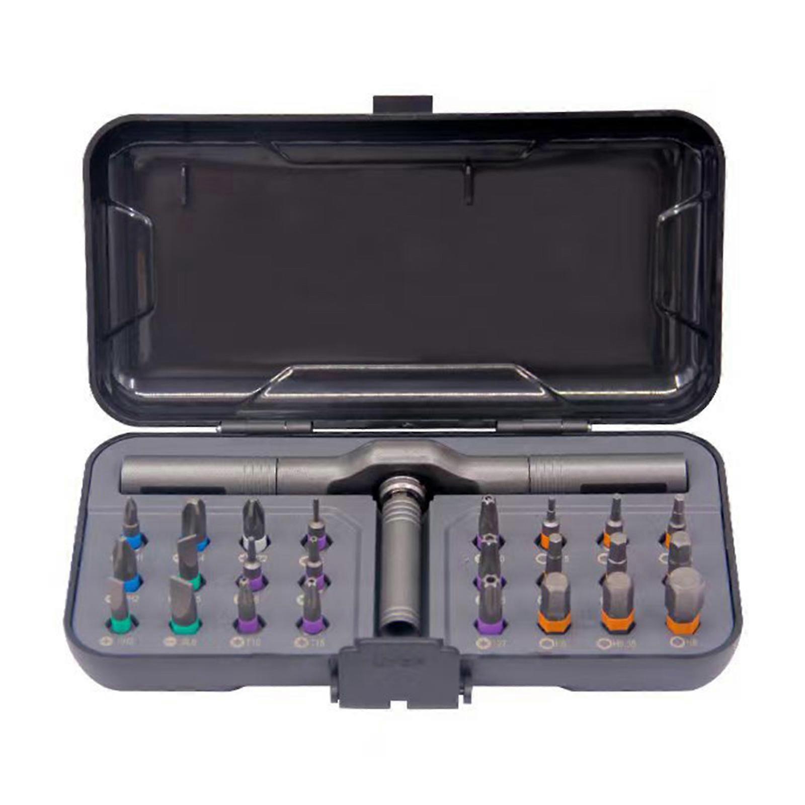 24 in 1 Multi Bit Magnetic Screwdriver Set Magnetic Screw Driver Multi-purpose Ratchet Wrench Screwdriver Magnetic Bit Multicolor