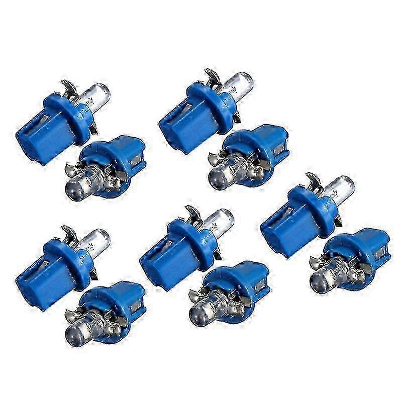 10Pcs T5 LED Dashboard Lights B8-5D Blue for Vehicle Meter