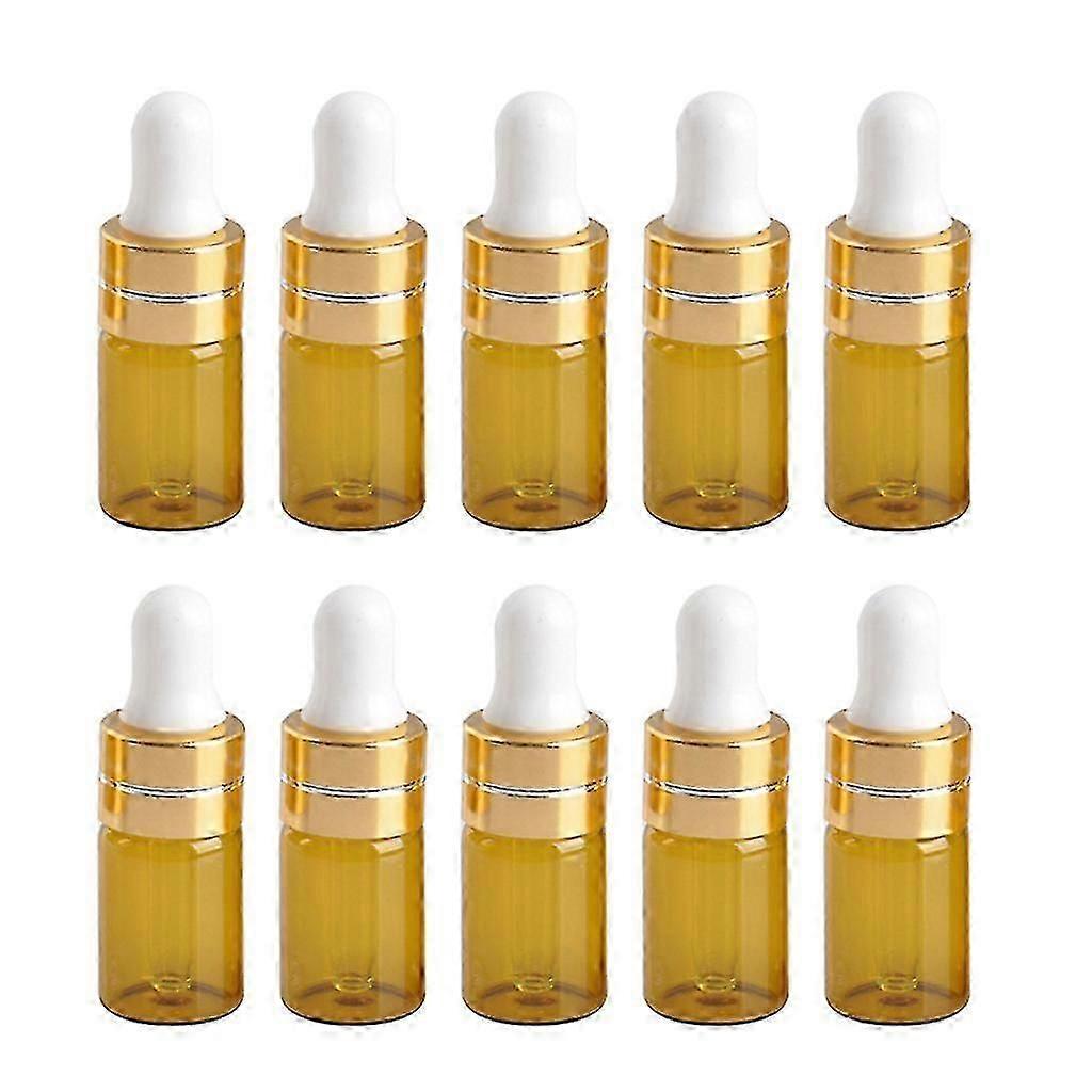 10 Pcs 3ml/5ml Protable Travel Refillable Clear Mini Empty Glass Dropper Bottle