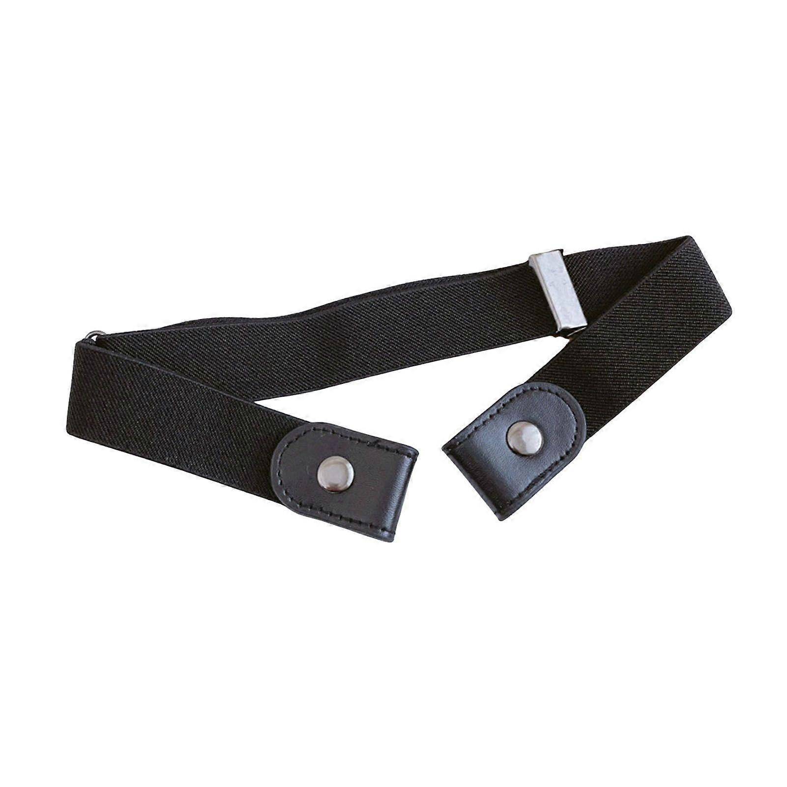 Mengxi Lazy Belt Comfortable Elastic Design Faux Leather Waistband Adjustable Fit Invisible Jeans Belt Daily Wear