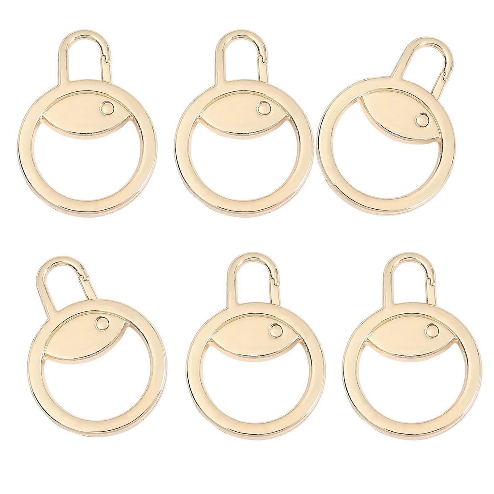 Zipper Pull Replacement Set of 6 with Strong Cord Head for Clothing  and Travel Gold