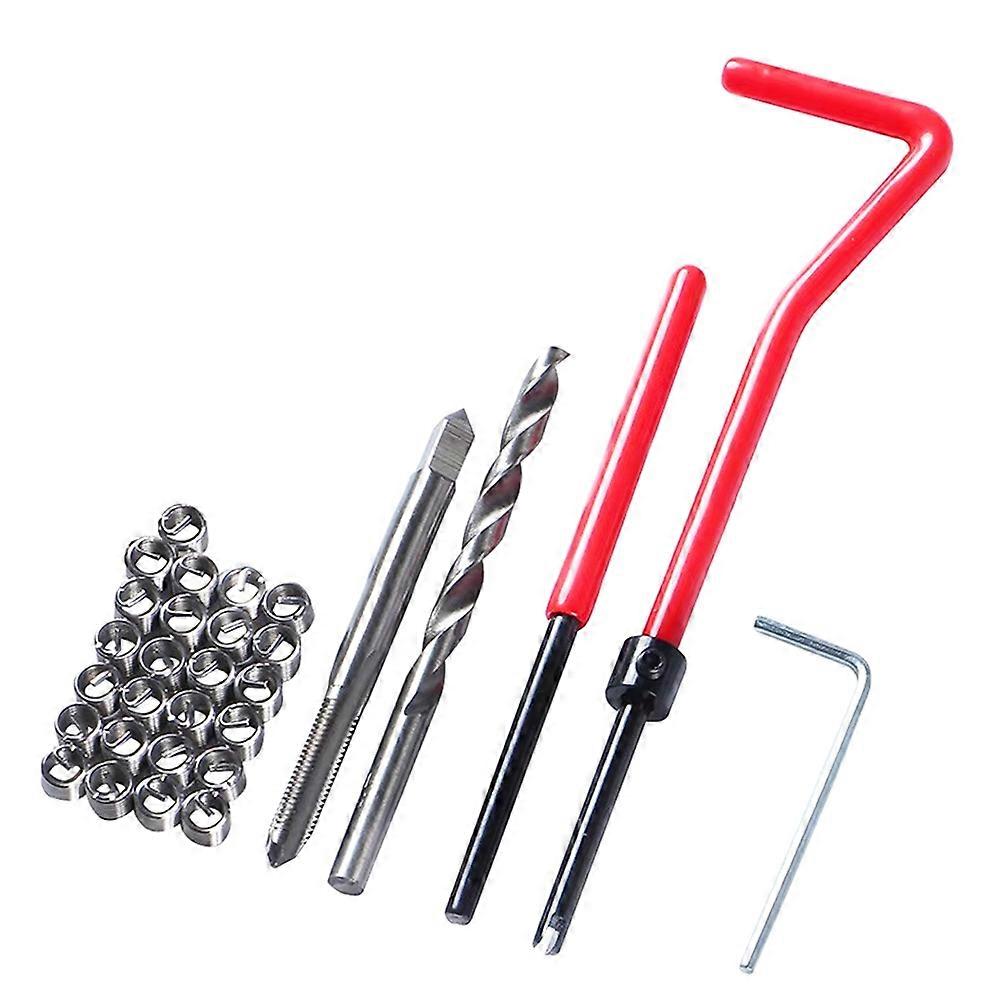30PCS Thread Repair Kit for Restoring Thread Spanner Wrench Twist Drill Bit Hand Tool Thread Repair Tools M5x0.8