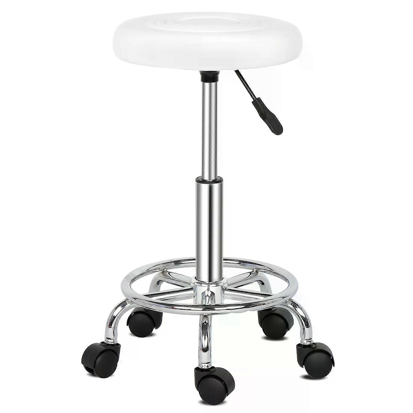 PU Leather Round Stool with Lines Rotation Bar Stool