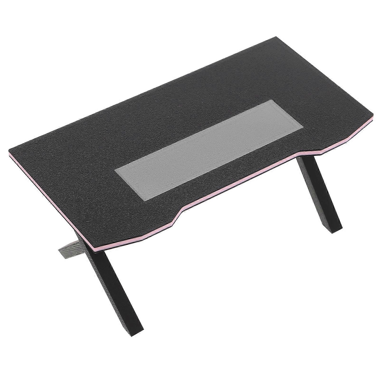 Miniature Computer Desk Model for Decoration Grey Pla Material Dollhouse