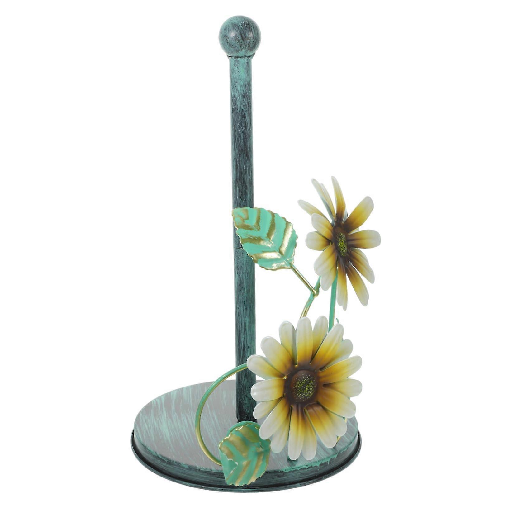 Rustic Farmhouse Paper Towel Holder with OneHand Tear and Stable Base for Kitchen Countertop