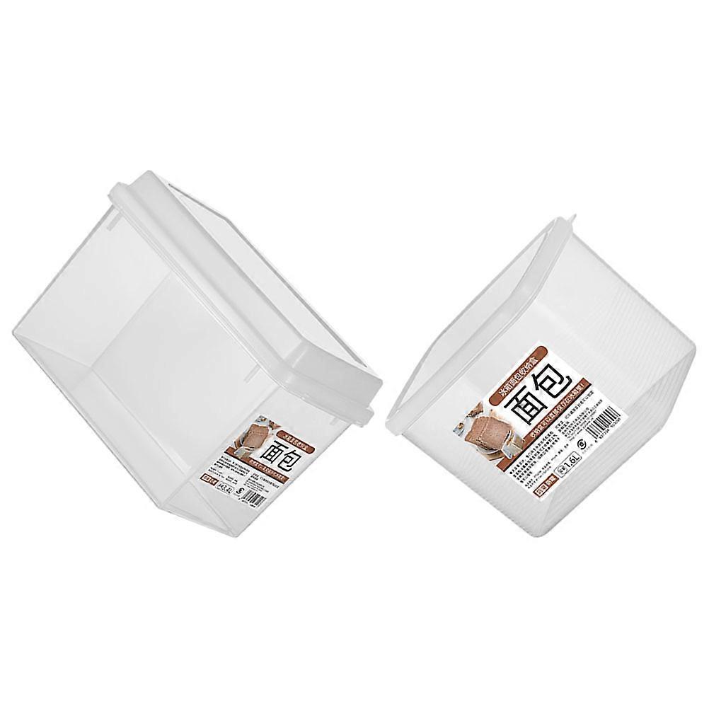 2Pcs Bread Storage Box for Kitchen Countertop Airtight Plastic Bread Keeper
