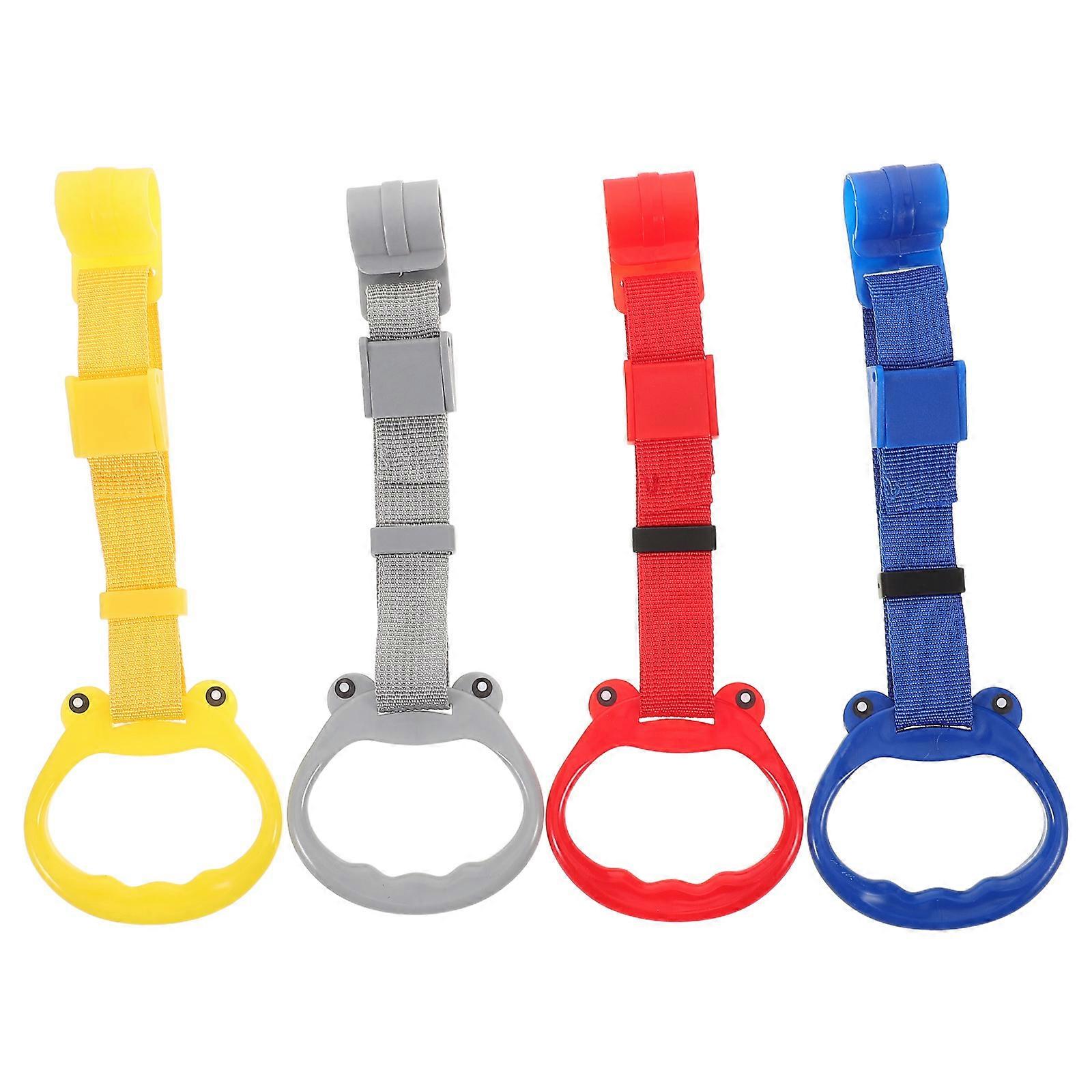 4Pcs Baby Pull Up Ring Standing Support Accessories for Indoor Use Assorted Color with Adjustable Design