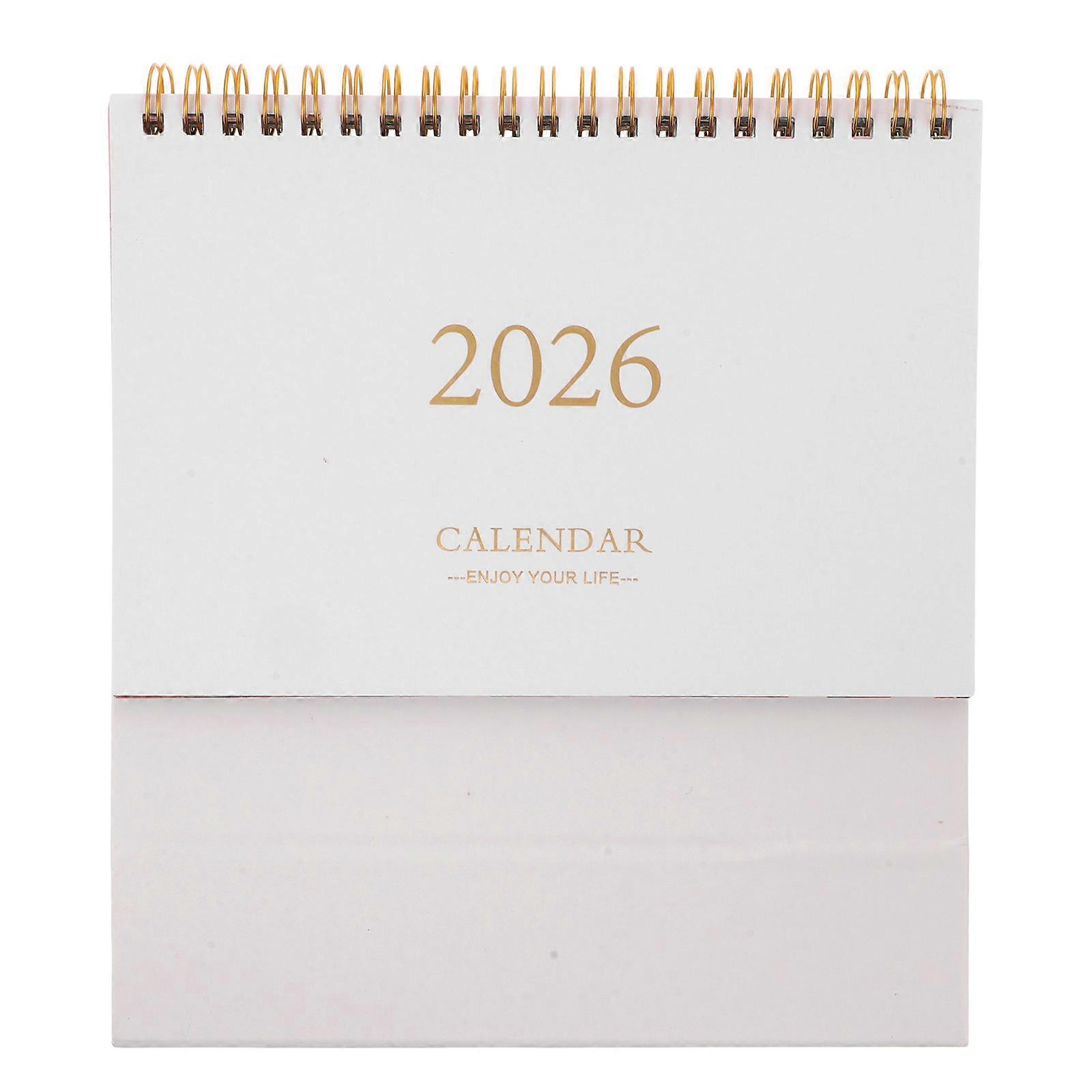 2026 Small Desk Calendar for Reminding Use with Paper