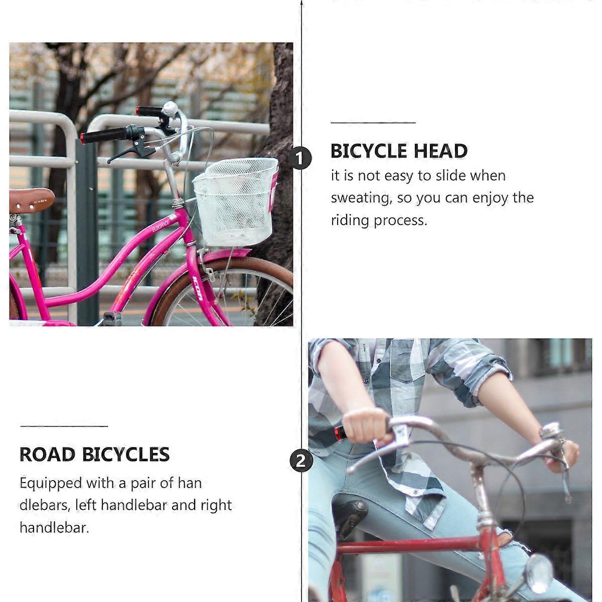 Rubber Handlebar Grips Bike Handle Bar Grips 2Pcs Red