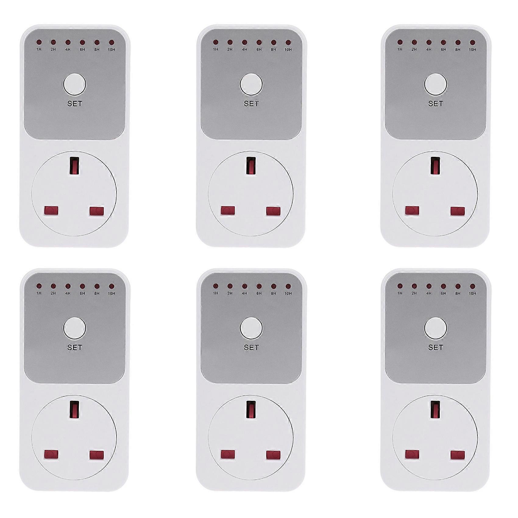 6X Smart Control Countdown Timer Switch Plug-in Socket Auto Shut Off Outlet UK Plug