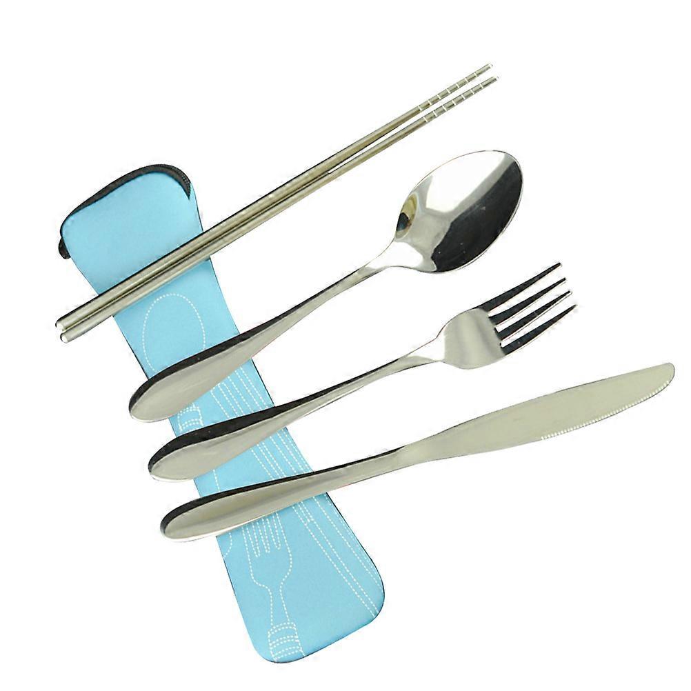 Portable Tableware Set Stainless Steel Cutlery 1Set Set for Camping Use