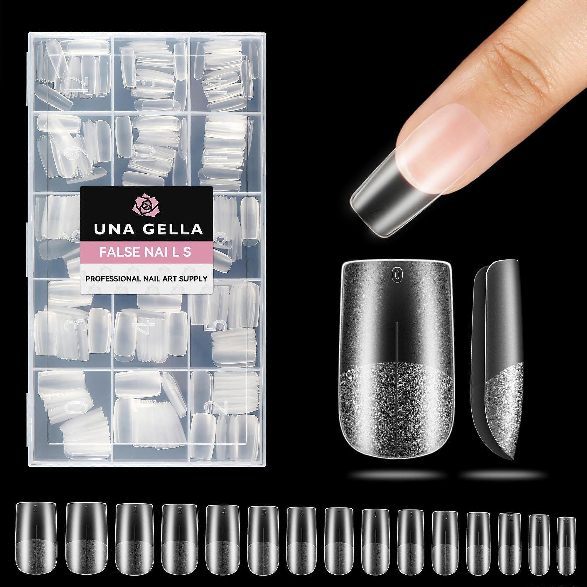 Gel Nail Tips 312Pcs Matte Full Cover Soft Square Extensions with DoubleSided Finish 15 Sizes