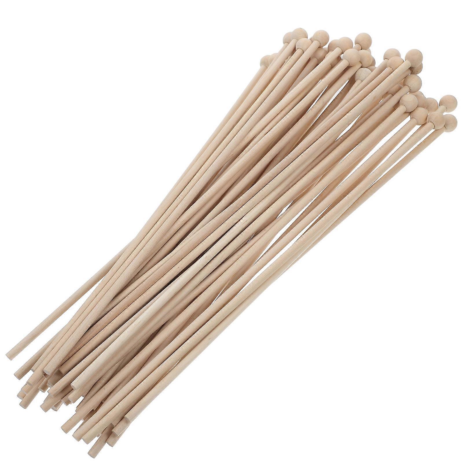 Wooden Flag Stick for DIY Projects and Events Beige Color Smooth Durable Wood 30cm