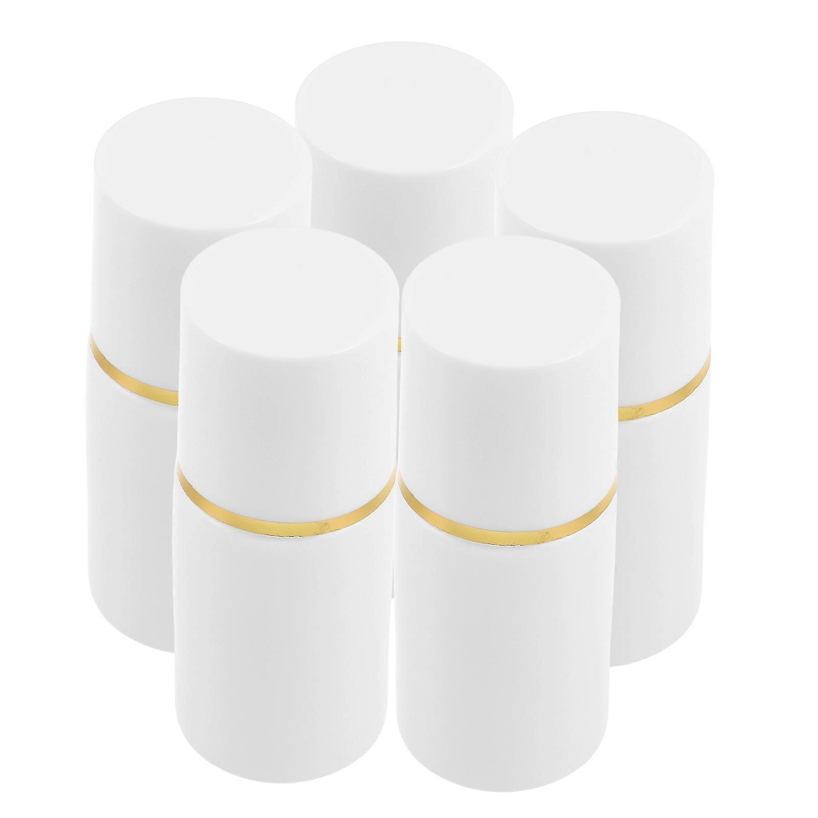 Empty Cosmetic Lotion Bottle for Liquid Application 5Pcs Pack White