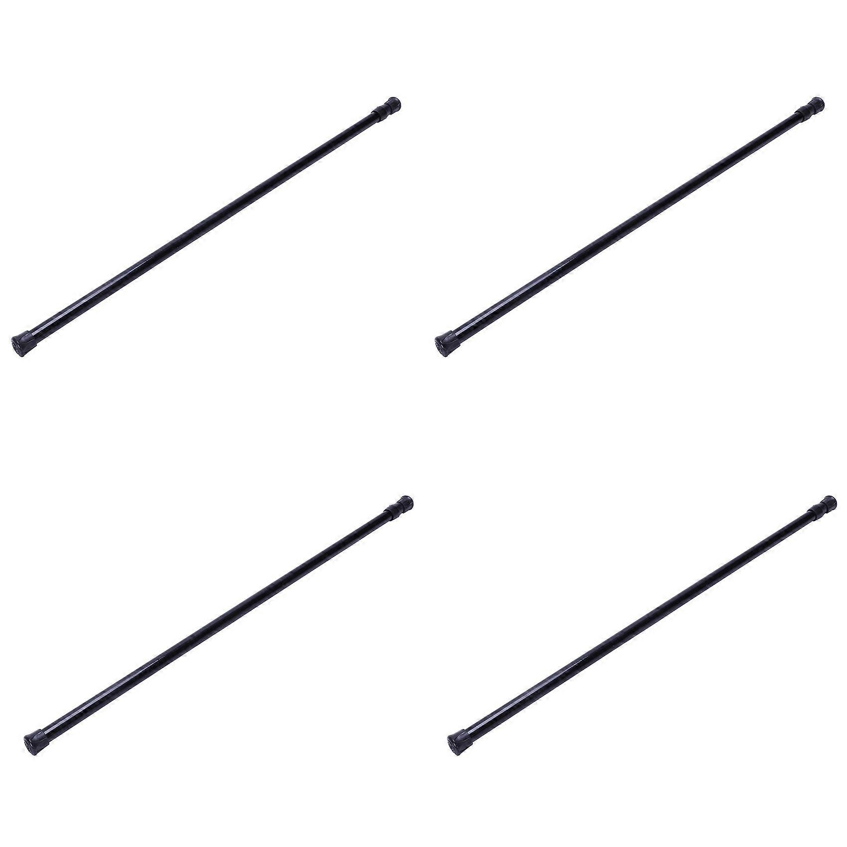 4X Extendable Telescopic Spring Loaded Net Voile Tension Curtain Rail Pole Rods,55-90cm,Black