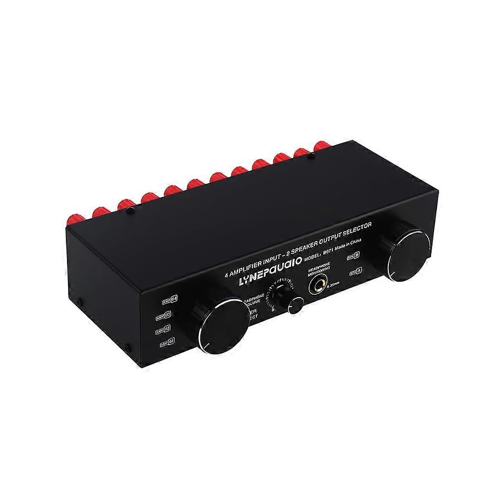 Amplifier Selector Switch 300W Per Channel 4 Input 2 Output Speaker Switch with Headphone Control