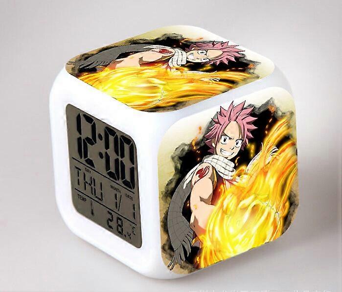 Fairy Tail Square Colorful Alarm Clock Large Screen Digital LED Electronic Clock Student Clock