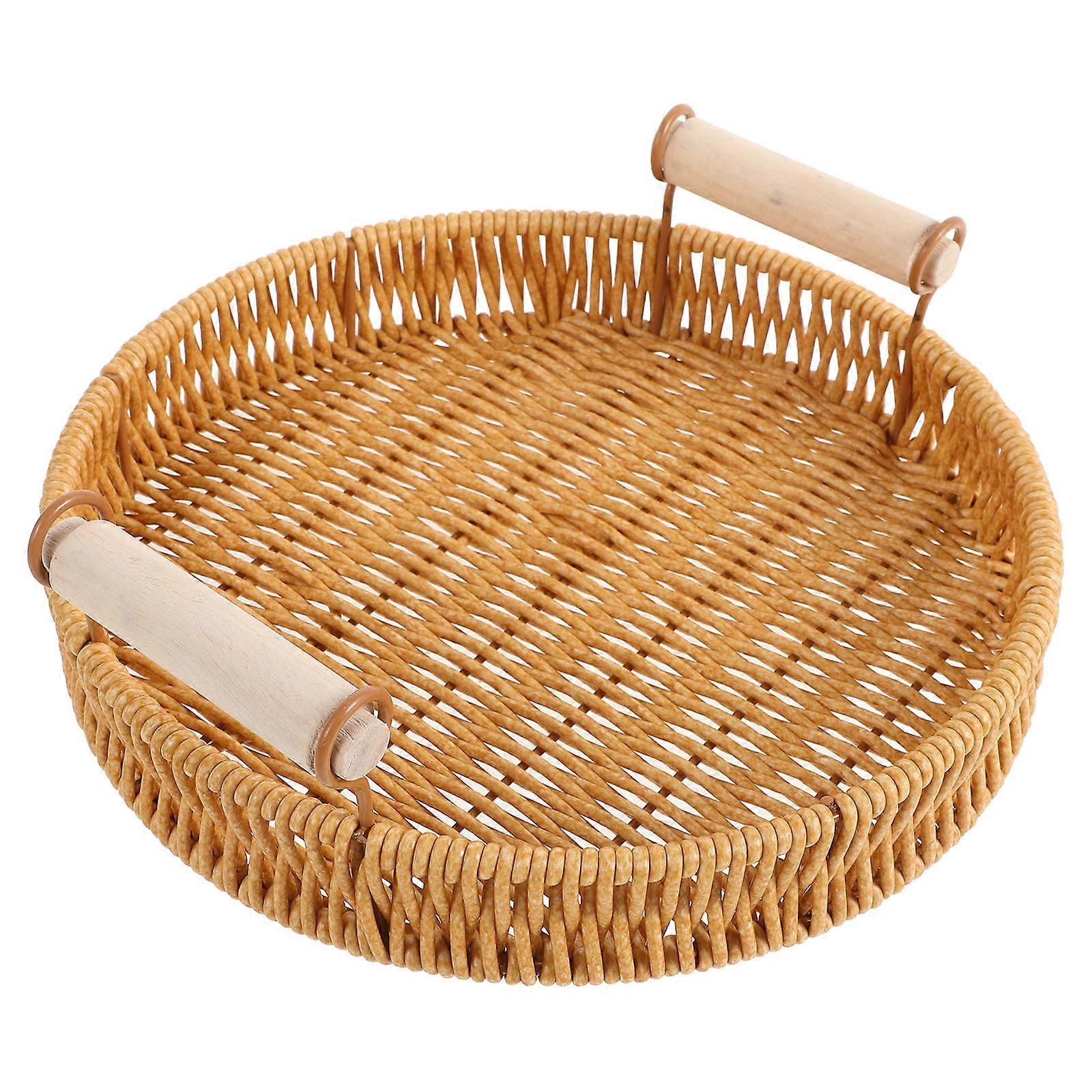 Wicker Basket Woven Rattan Basket for Storage PP Material