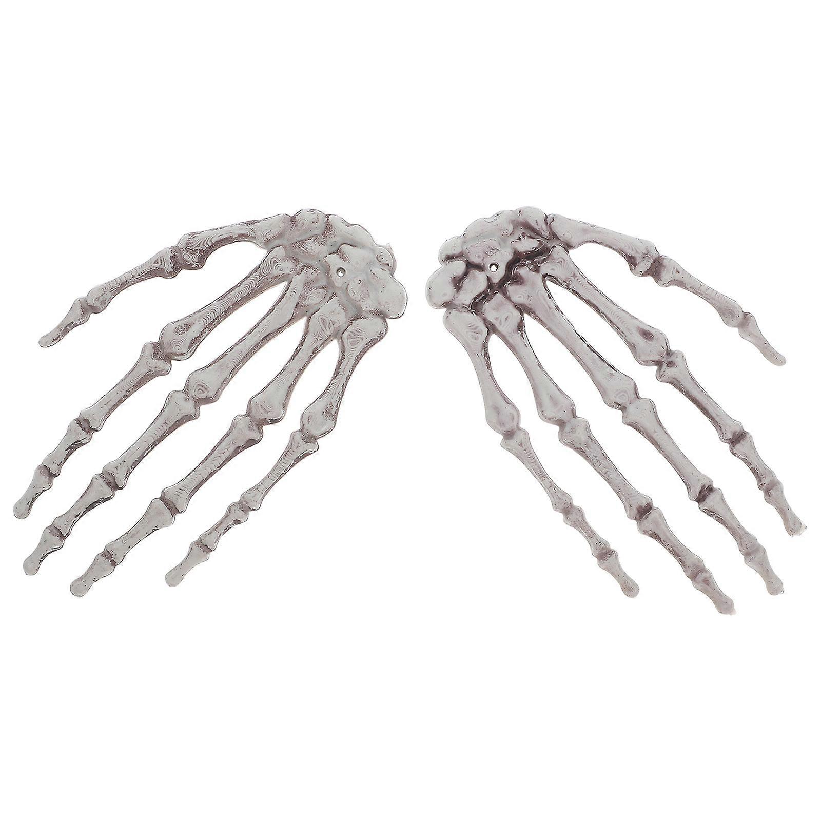 Plastic Skeleton Hand Bone Halloween Hand Decoration 1Pair