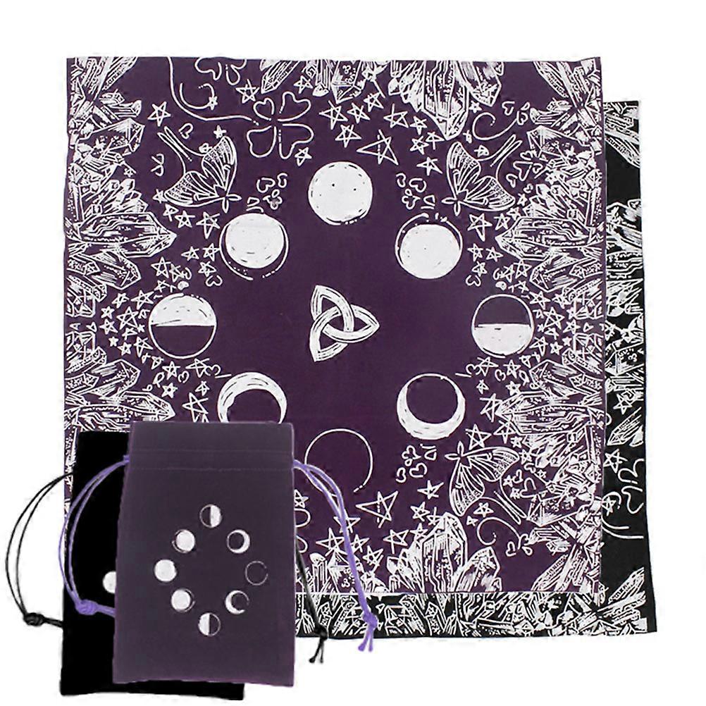 Professional Moon Pattern Cloth for Tarot Game Use Square 49x49x0.2cm 1 Set