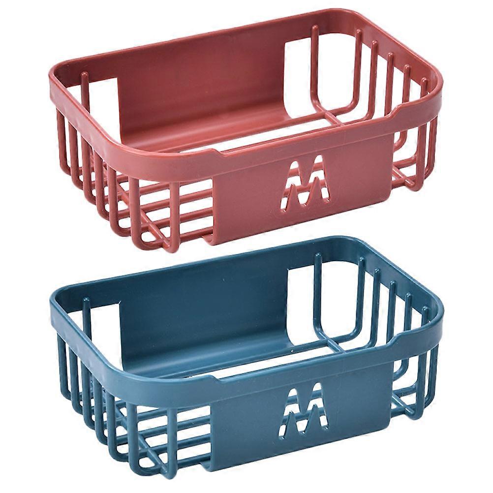 Wall Storage Rack ABS for Storage Use 2Pcs Adhesive Mounted Holder