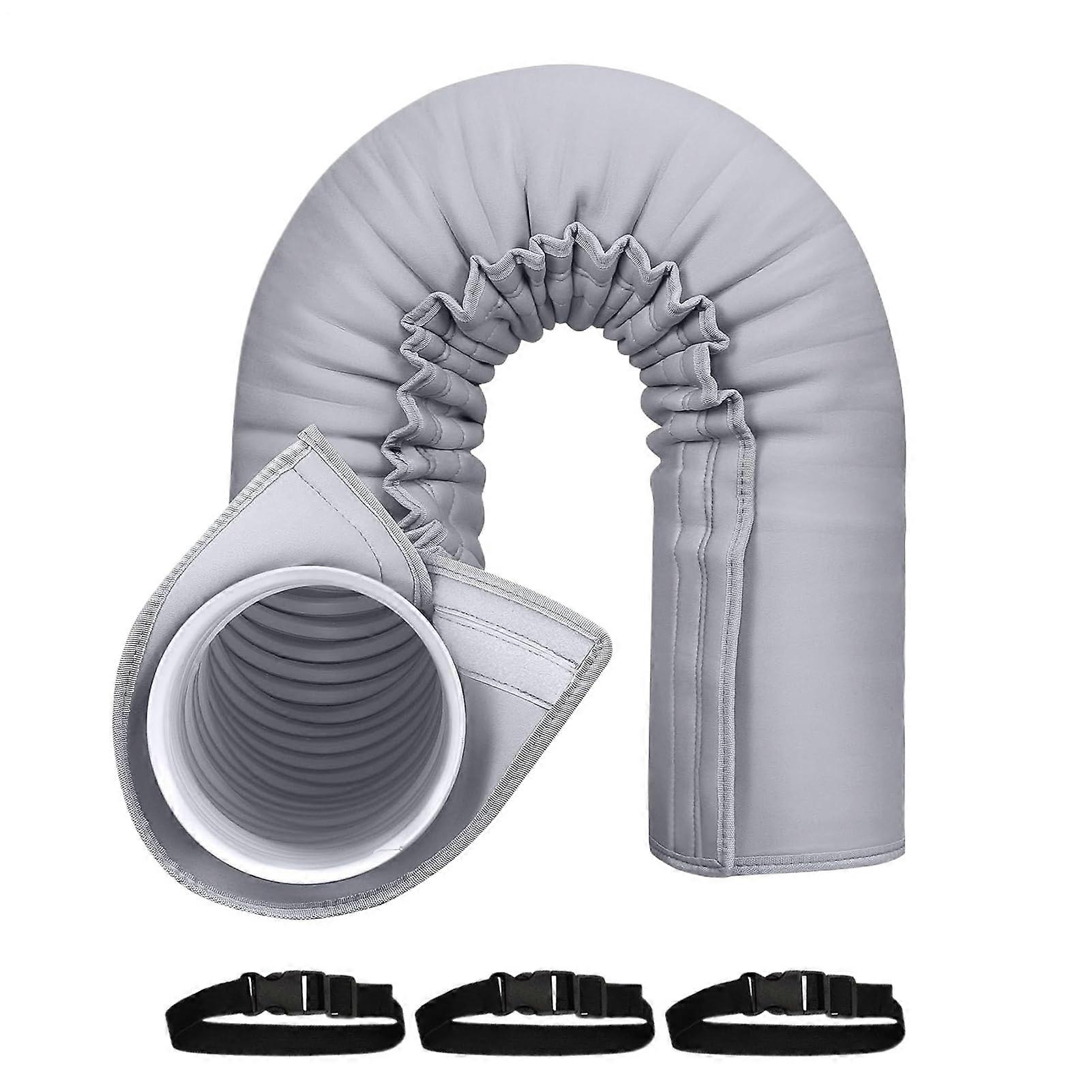 Portable AC Hose Cover with TripleLayer Insulation Sleeve, Universal Fit and Adjustable Straps