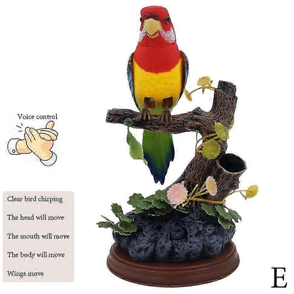 2026 Electric Birds Voice Control Parrots Office Decor Gift Sensor Simulating