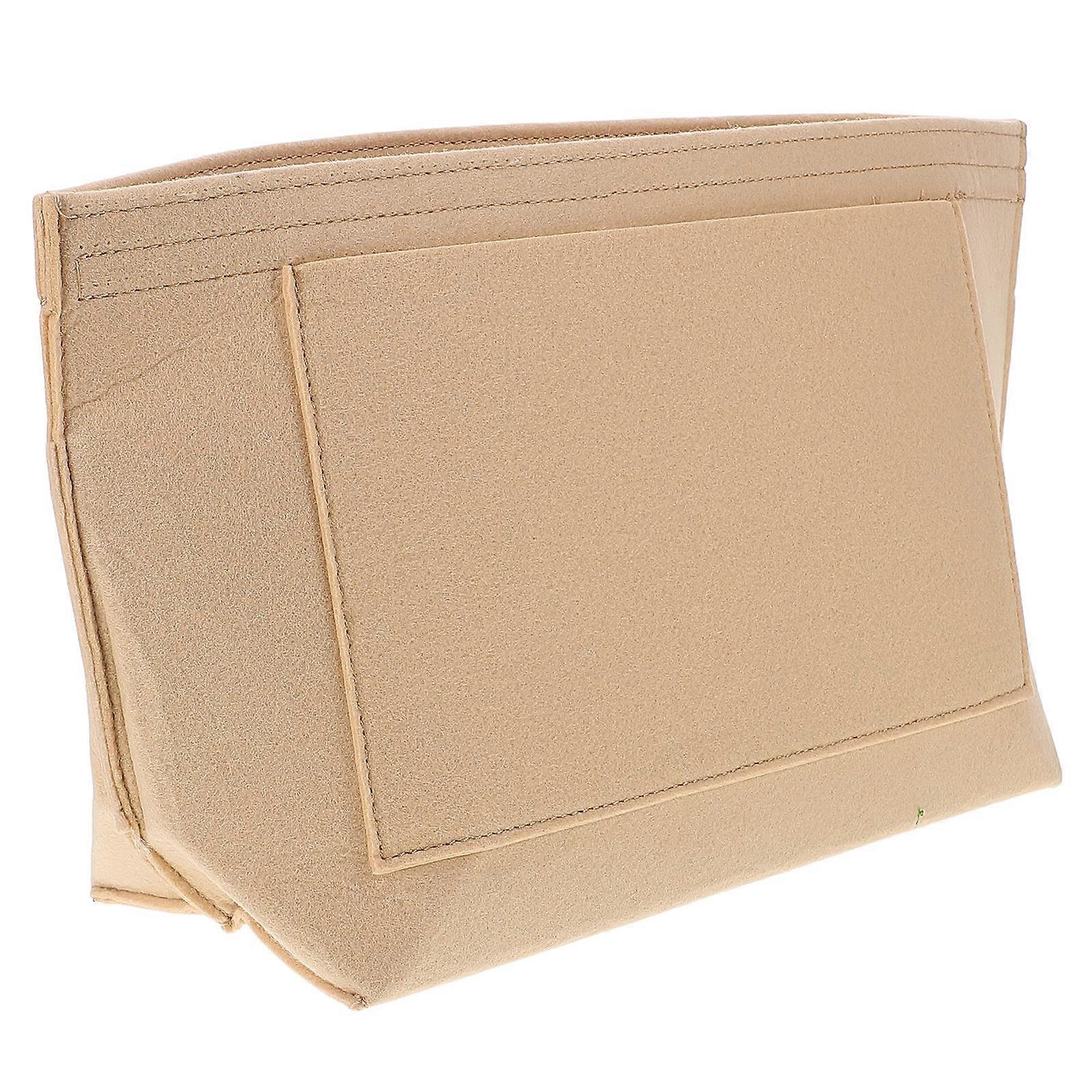 Makeup Bag Organizer Insert Felt Purse Liner for Storage 5Pcs Beige