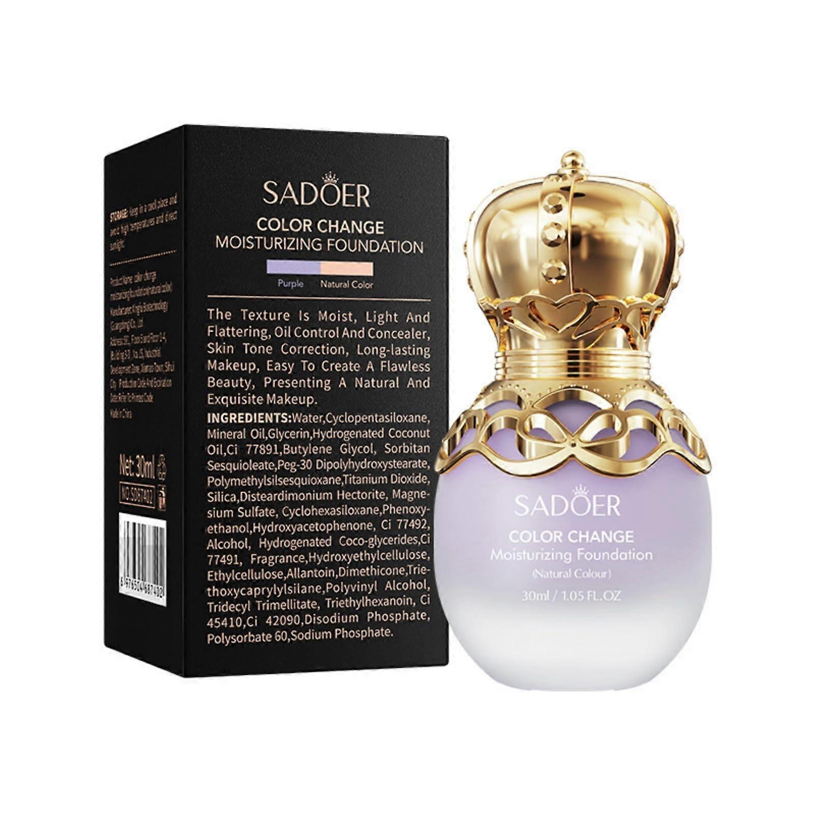 Color Changing Moisturizing Foundation 2 Pack ColorAdaptive Coverage LongLasting Oil Control 30ml