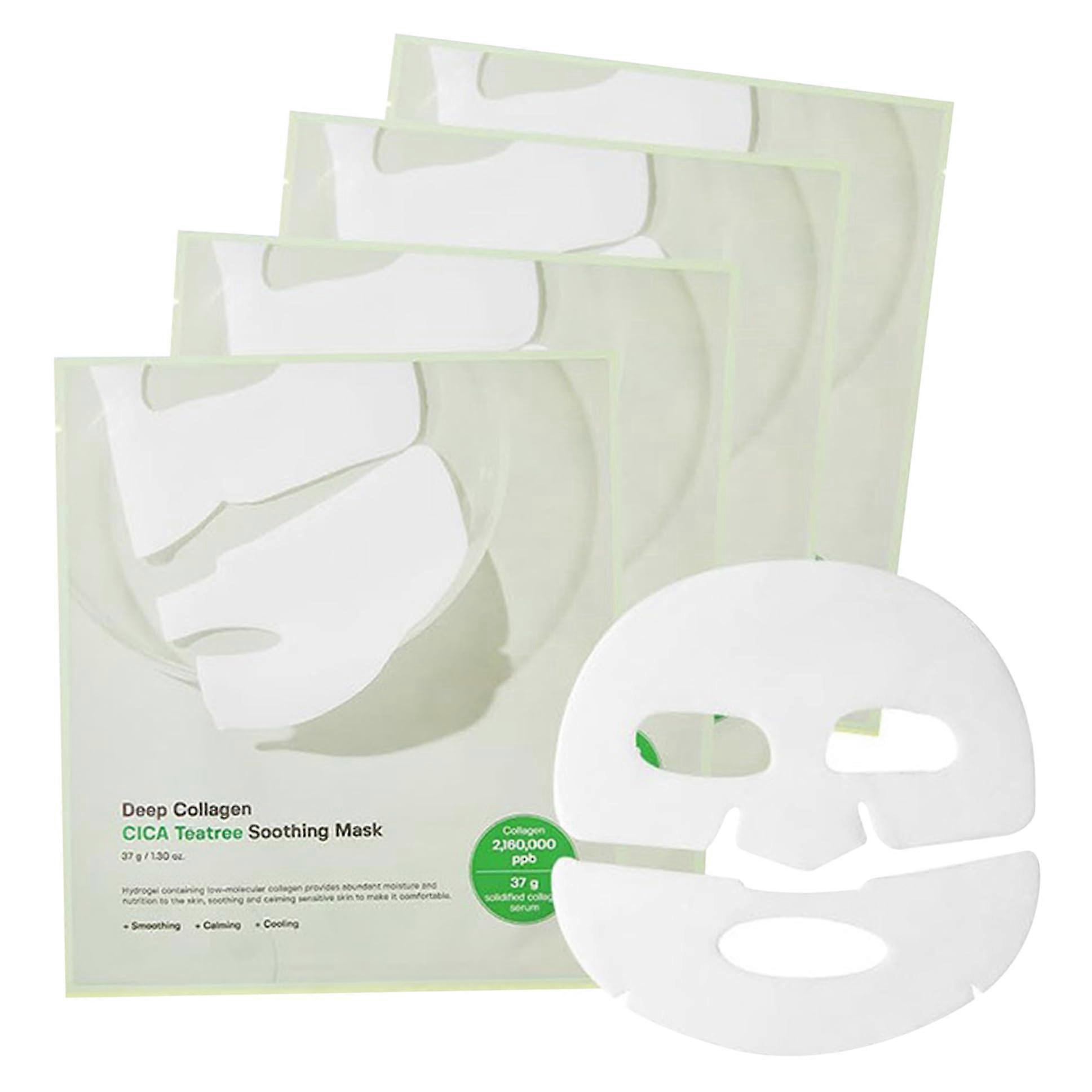 Collagen Face Mask 4 Sheets AntiWrinkle Sheet Mask with Deep Hydration Cooling Effect for All Skin Types