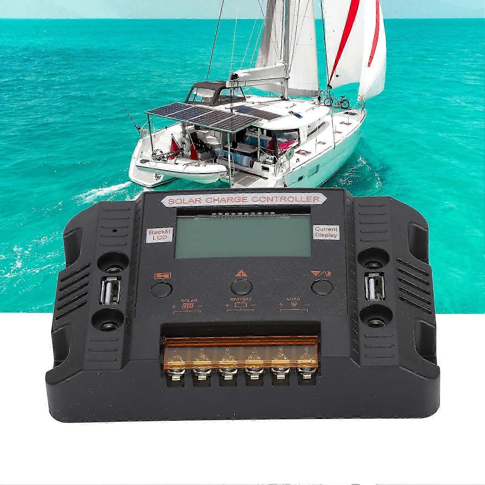 30A 12V 24V Solar Charge Controller with LCD Display, ABS