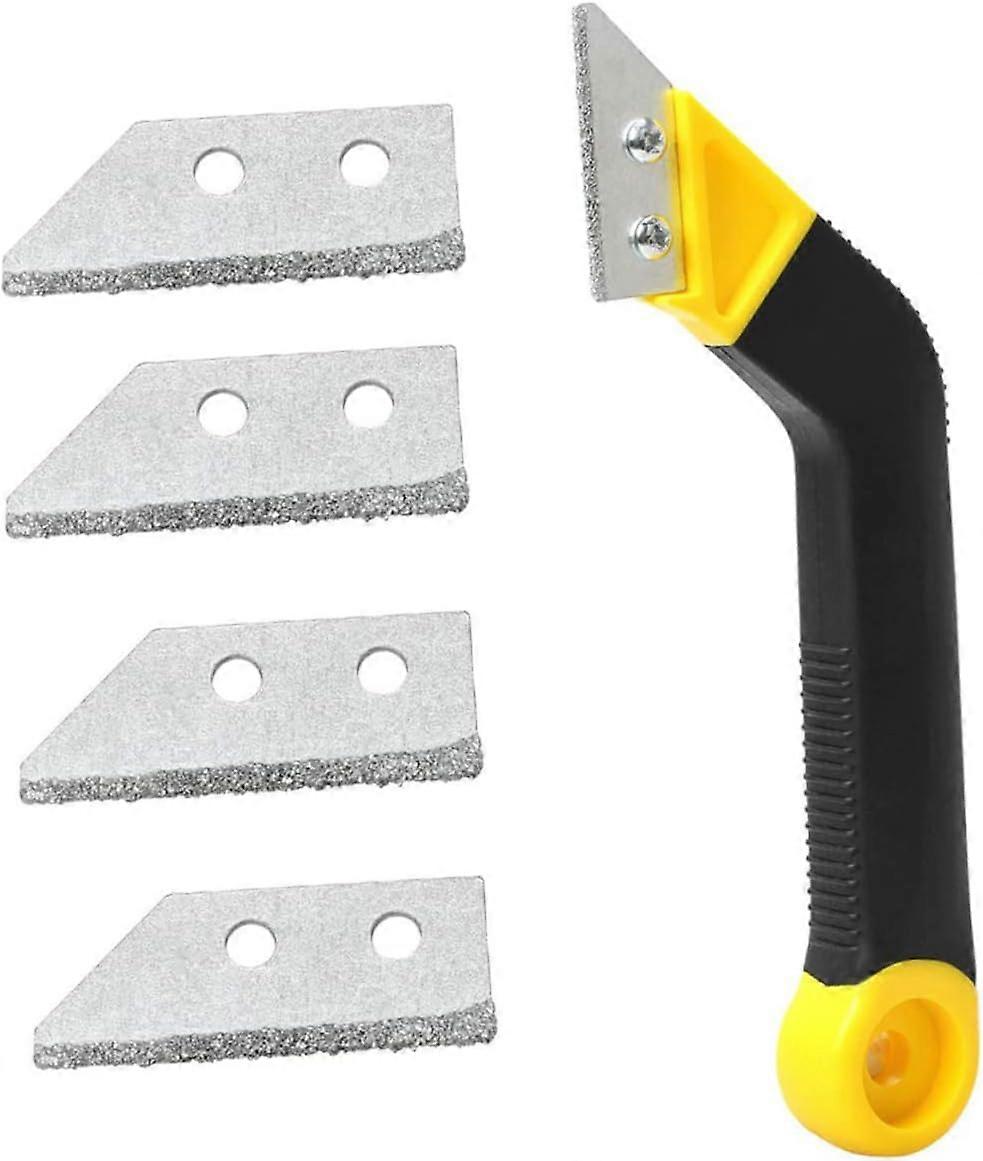 Angled handheld grout removal tool set