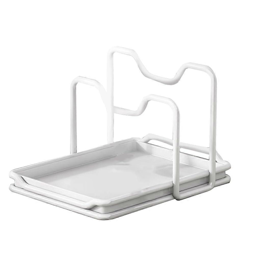 Pot Lid Organizer and Kitchen Utensil Holder, Adjustable Rack for Cutting Boards, SpaceSaving Storage